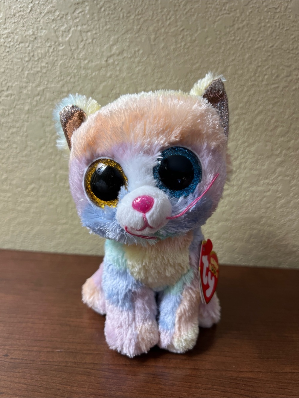 Ty Beanie Boos 6” Heather Rainbow Cat Without Horn 2022 Retired